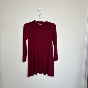 BN6 Newbury Red Maroon Mini Dress Long Sleeve Stretch Women Small Lightweight